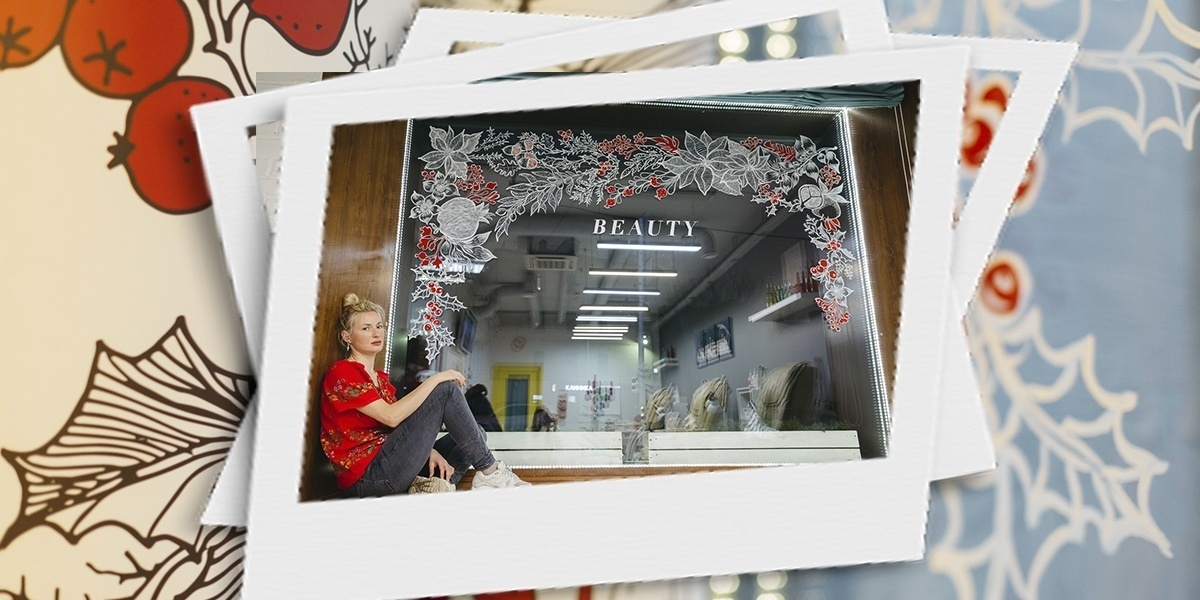Художница Таня Hikimastery разрисовала витрины сети салонов «Пальчики»
